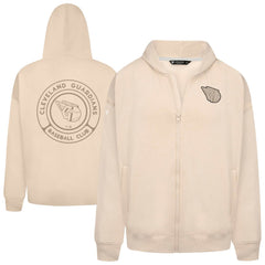 Cleveland Guardians Levelwear Uphill Oversized Full-Zip Hoodie - Khaki - MLB Sale