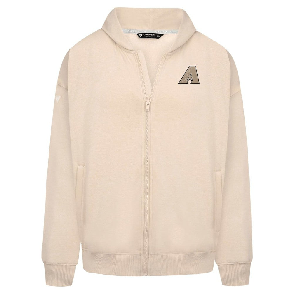 Arizona Diamondbacks Levelwear Uphill Oversized Full-Zip Hoodie - Khaki - MLB Discount