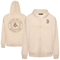 Boston Red Sox Levelwear Uphill Oversized Full-Zip Hoodie - Khaki - MLB on Sale
