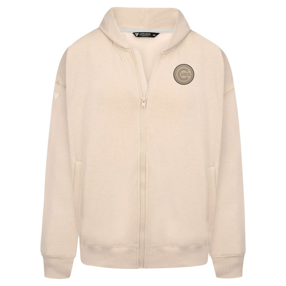 Chicago Cubs Levelwear Uphill Oversized Full-Zip Hoodie - Khaki - MLB Online