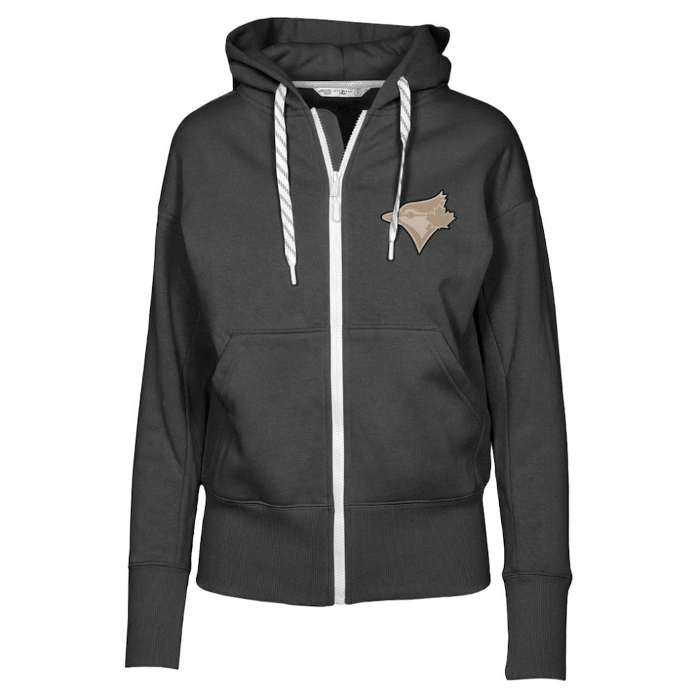 Toronto Blue Jays Levelwear Women's Gardinia Full-Zip Hoodie - Black - MLB Lifestyle