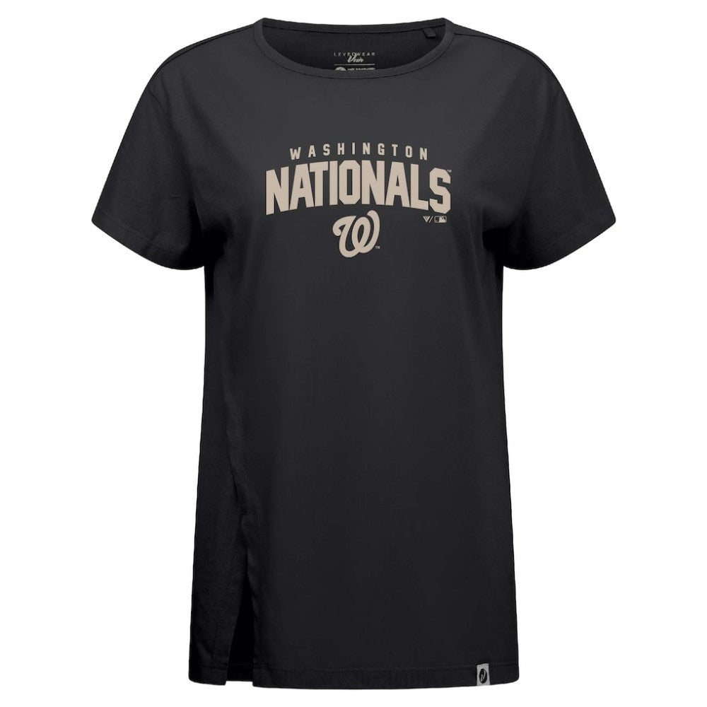 Washington Nationals Levelwear Influx Team Arch T-Shirt - Black - MLB Sale