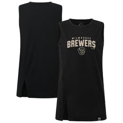 Milwaukee Brewers Levelwear Women's Influx Team Arch Tank Top - Black - MLB on Sale