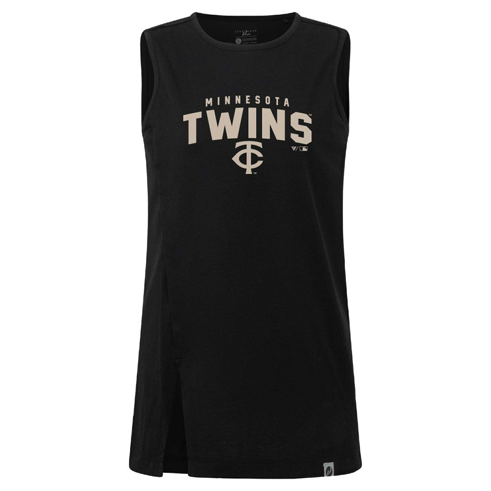 Minnesota Twins Levelwear Women's Influx Team Arch Tank Top - Black - MLB Sale
