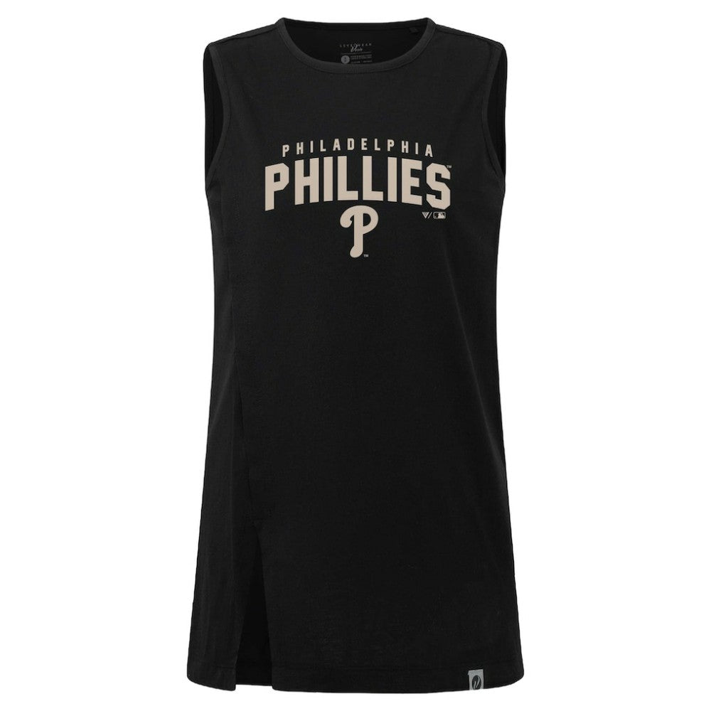 Philadelphia Phillies Levelwear Women's Influx Team Arch Tank Top - Black - MLB Sale