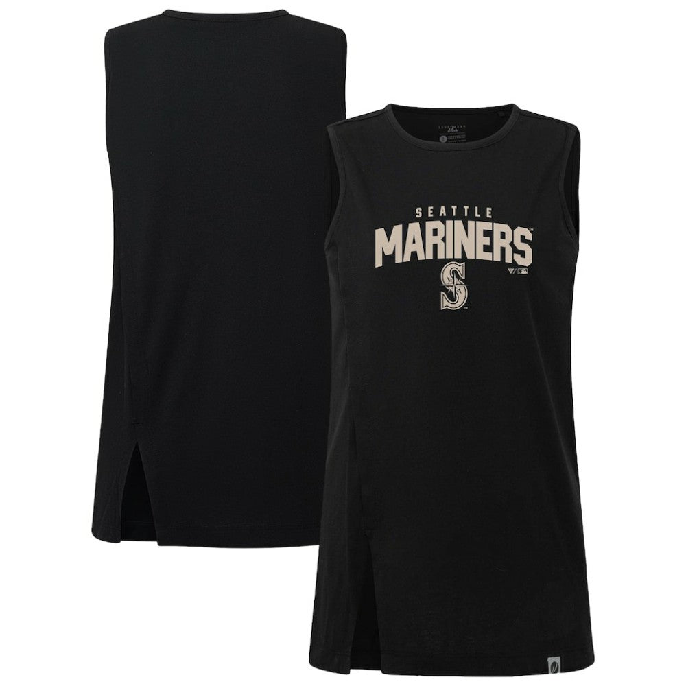 Seattle Mariners Levelwear Women's Influx Team Arch Tank Top - Black - MLB Sale