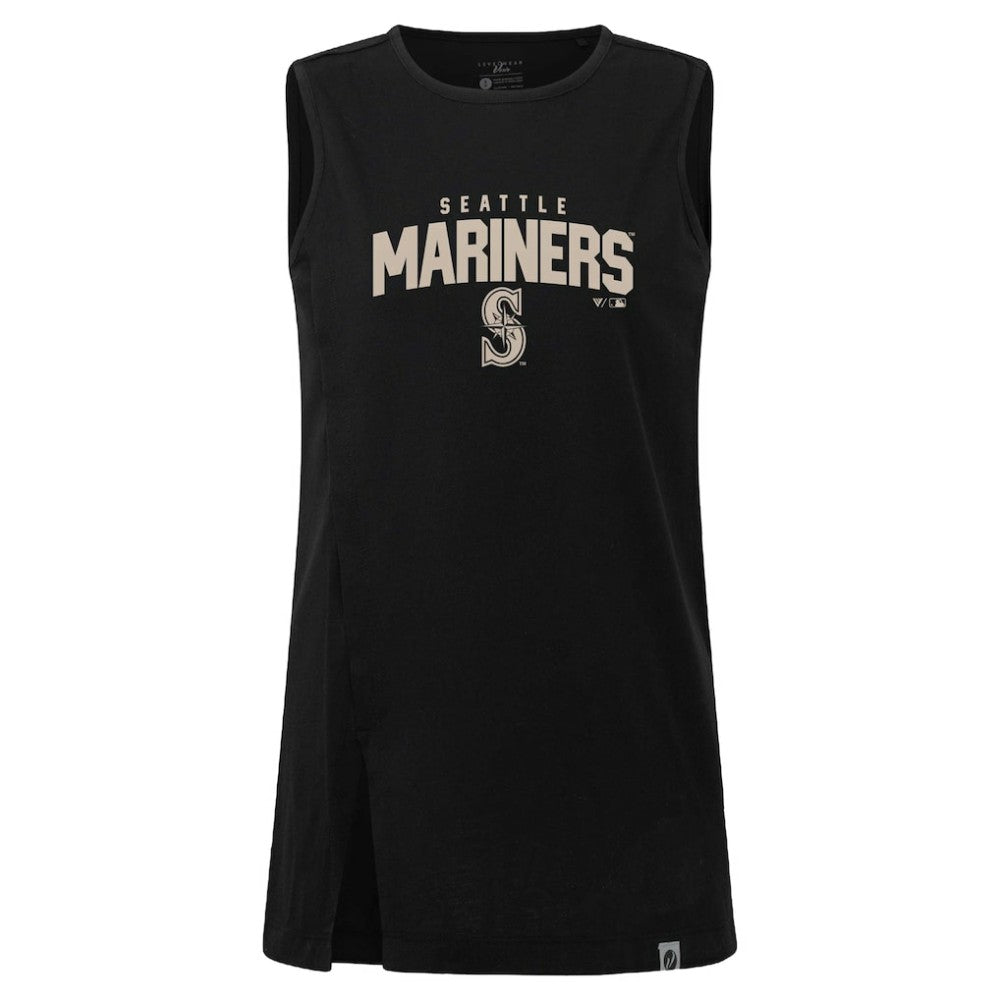 Seattle Mariners Levelwear Women's Influx Team Arch Tank Top - Black - MLB Sale