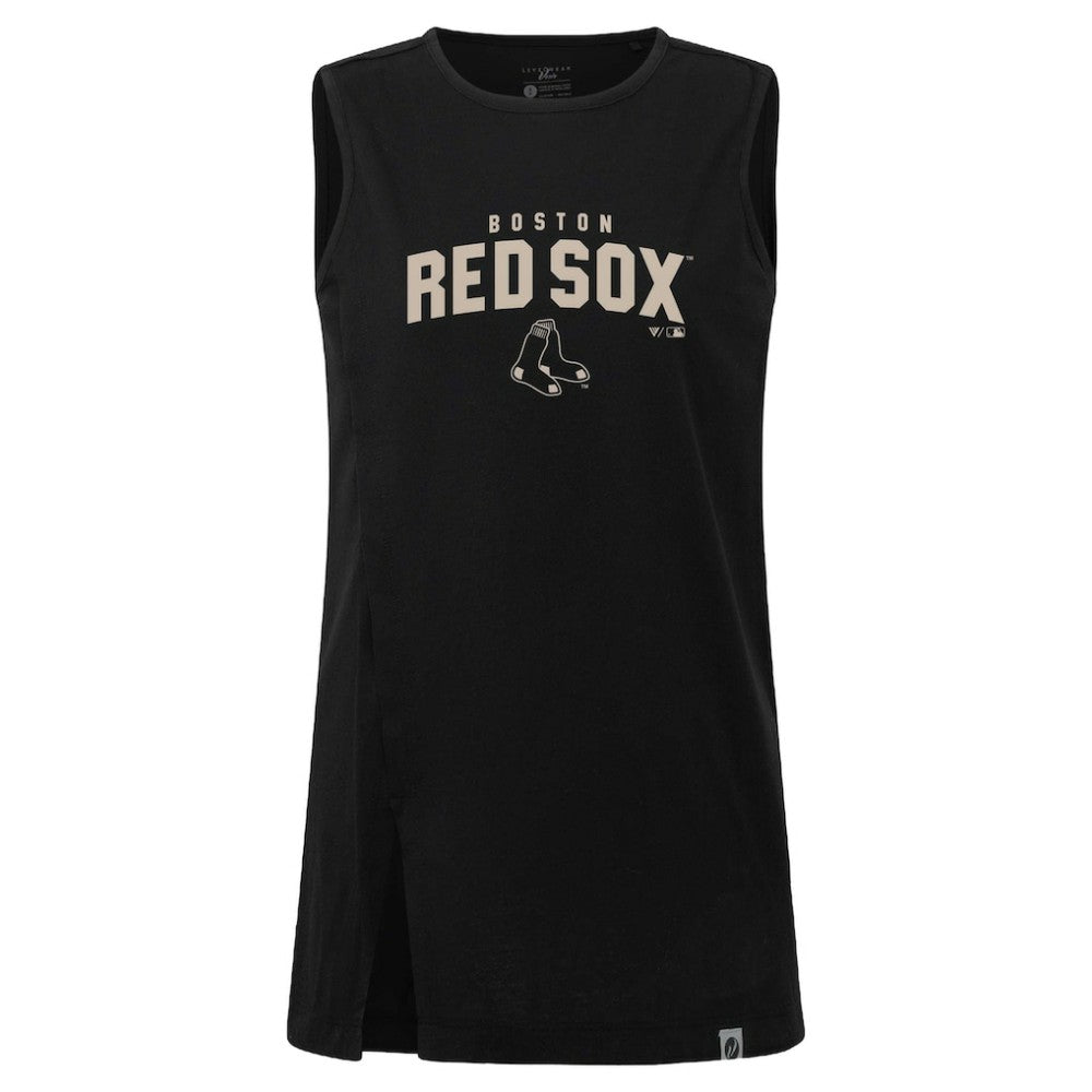 Boston Red Sox Levelwear Women's Influx Team Arch Tank Top - Black - MLB Lifestyle