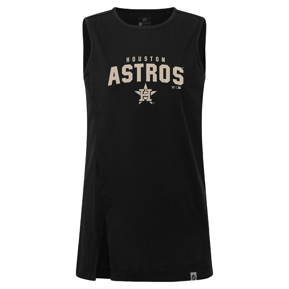 Houston Astros Levelwear Women's Influx Team Arch Tank Top - Black - MLB Sale