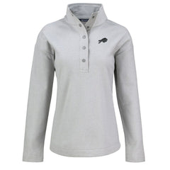 Buffalo Bills Cutter & Buck Women's Hunts Point Eco Half-Snap Sweatshirt Gray