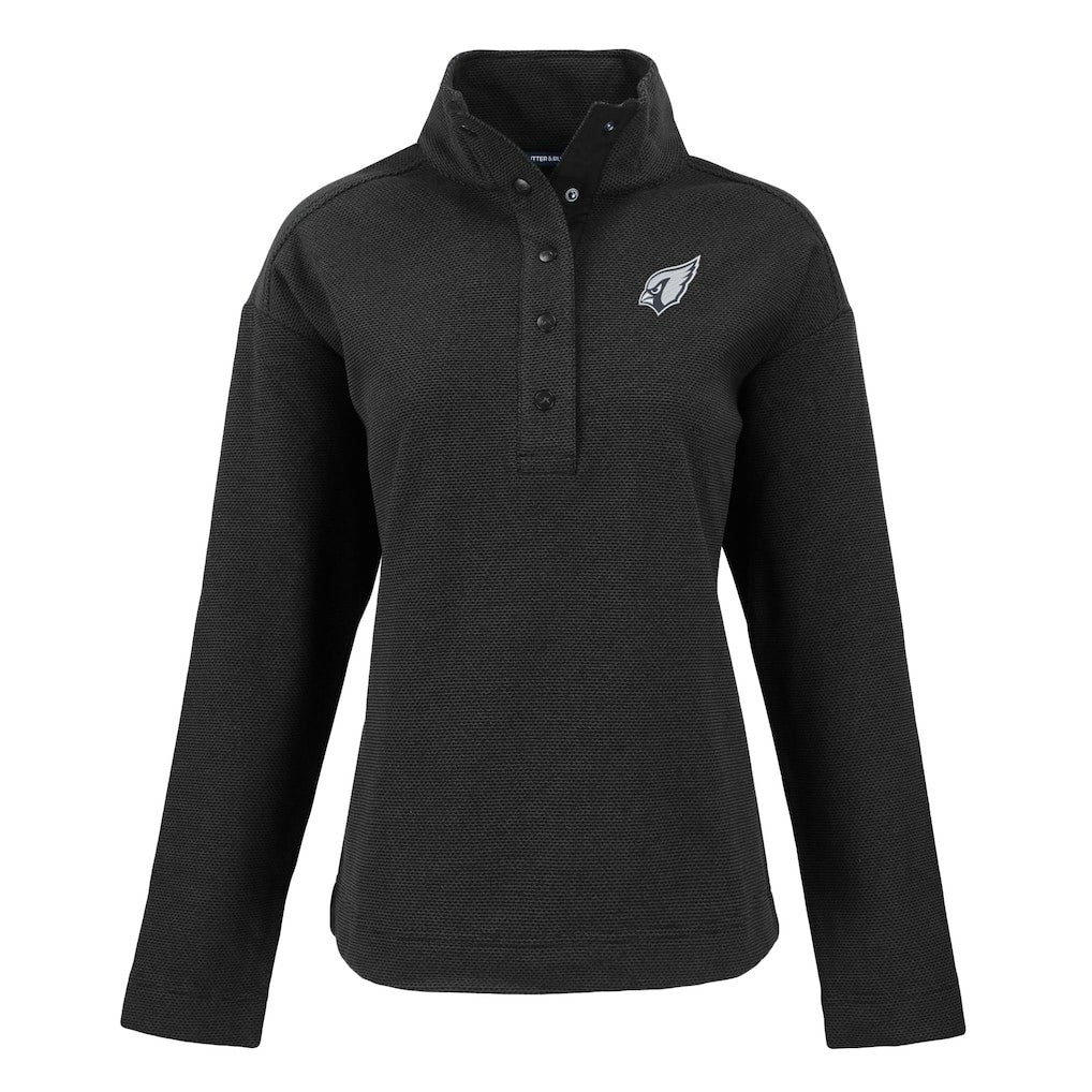 Arizona Cardinals Cutter & Buck Women's Hunts Point Eco Half-Snap Sweatshirt Black