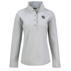 Carolina Panthers Cutter & Buck Women's Hunts Point Eco Half-Snap Sweatshirt Gray
