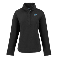 Detroit Lions Cutter & Buck Women's Hunts Point Eco Half-Snap Sweatshirt Black