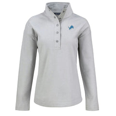Detroit Lions Cutter & Buck Women's Hunts Point Eco Half-Snap Sweatshirt Gray
