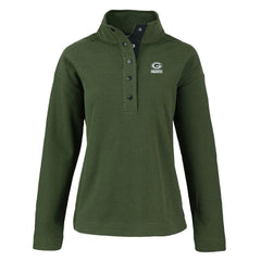 Green Bay Packers Cutter & Buck Women's Hunts Point Eco Half-Snap Sweatshirt Green