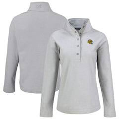 Green Bay Packers Cutter & Buck Women's Hunts Point Eco Half-Snap Sweatshirt Gray