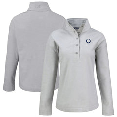 Indianapolis Colts Cutter & Buck Women's Hunts Point Eco Half-Snap Sweatshirt Gray