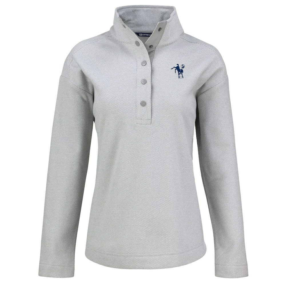 Indianapolis Colts Cutter & Buck Women's Hunts Point Eco Half-Snap Sweatshirt Gray