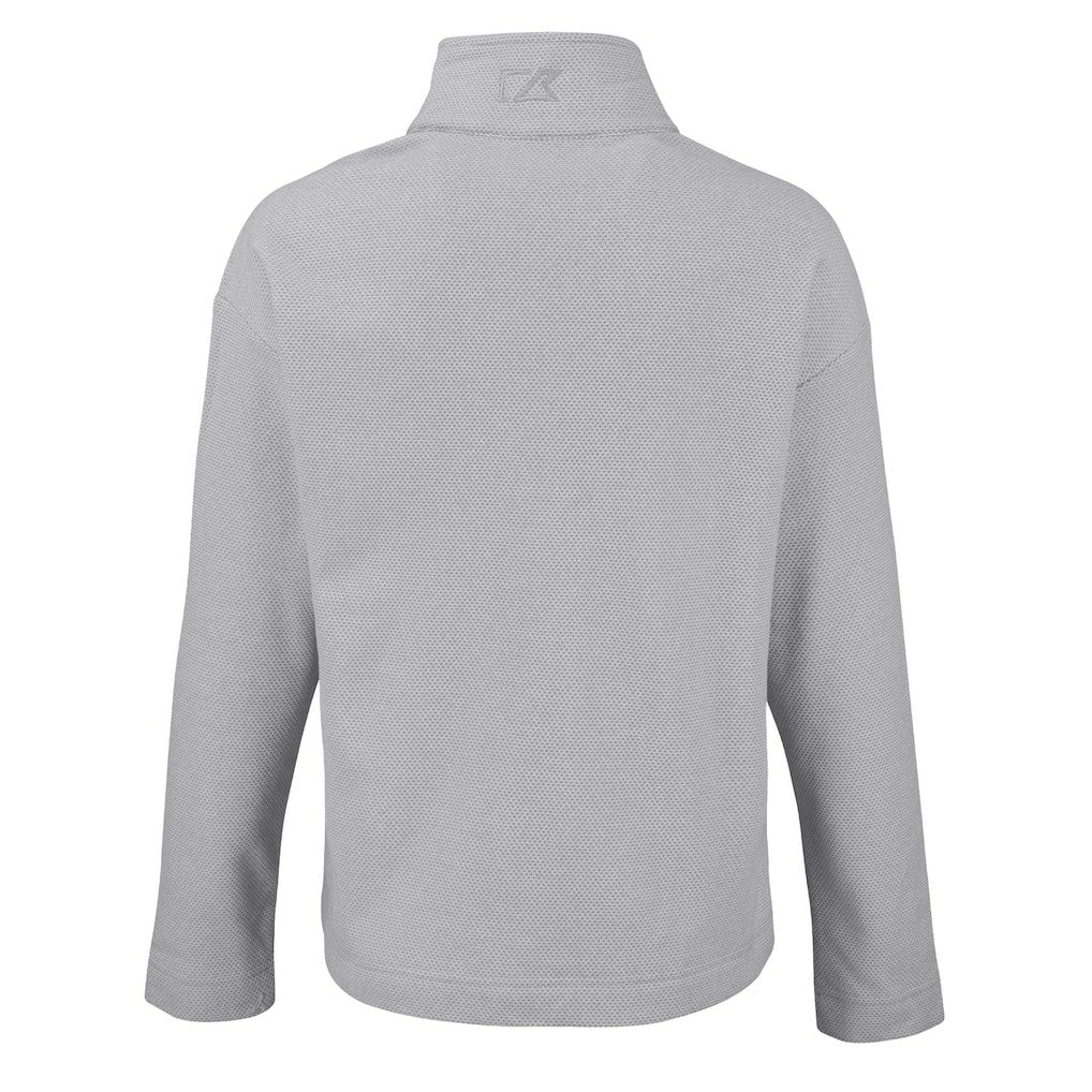 Denver Broncos Cutter & Buck Women's Hunts Point Eco Half-Snap Sweatshirt Gray