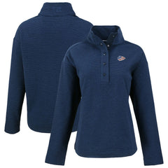 Kansas City Chiefs Cutter & Buck Women's Hunts Point Eco Half-Snap Sweatshirt Navy