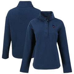 Minnesota Vikings Cutter & Buck Women's Hunts Point Eco Half-Snap Sweatshirt Navy