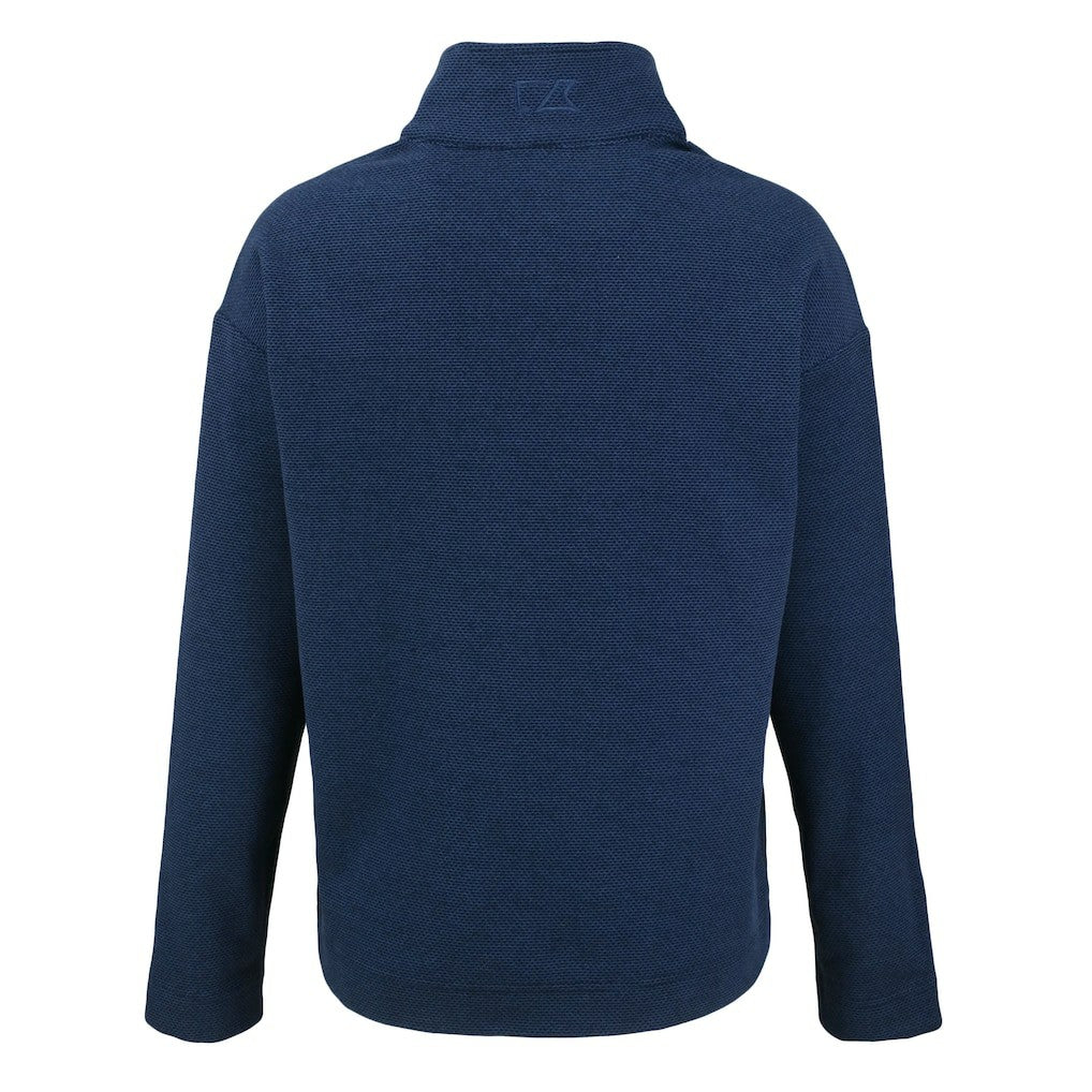 New England Patriots Cutter & Buck Women's Hunts Point Eco Half-Snap Sweatshirt Navy