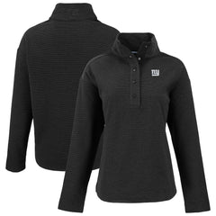 New York Giants Cutter & Buck Women's Hunts Point Eco Half-Snap Sweatshirt Black
