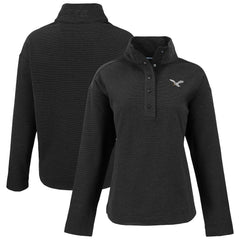 Philadelphia Eagles Cutter & Buck Women's Hunts Point Eco Half-Snap Sweatshirt Black