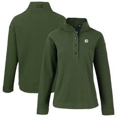 Pittsburgh Steelers Cutter & Buck Women's Hunts Point Eco Half-Snap Sweatshirt Green