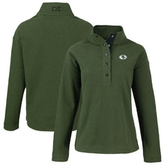 San Francisco 49ers Cutter & Buck Women's Hunts Point Eco Half-Snap Sweatshirt Green