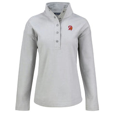 Tampa Bay Buccaneers Cutter & Buck Women's Hunts Point Eco Half-Snap Sweatshirt Gray
