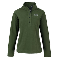 Seattle Seahawks Cutter & Buck Women's Hunts Point Eco Half-Snap Sweatshirt Green