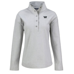 Washington Commanders Cutter & Buck Women's Hunts Point Eco Half-Snap Sweatshirt Gray