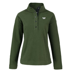 Washington Commanders Cutter & Buck Women's Hunts Point Eco Half-Snap Sweatshirt Green