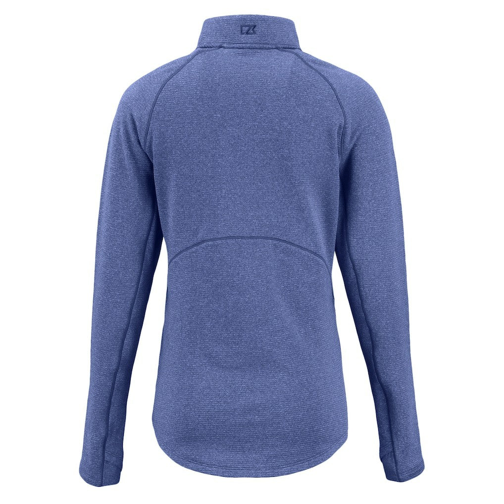 Buffalo Bills Cutter & Buck Women's Peshastin Eco Fleece Recycled Tri-Blend Raglan Half-Zip Jacket Heather Royal