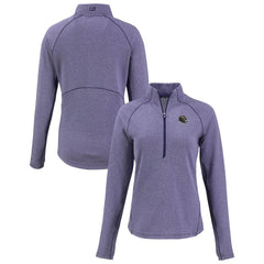 Baltimore Ravens Cutter & Buck Women's Peshastin Eco Fleece Recycled Tri-Blend Raglan Half-Zip Jacket Heather Purple