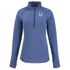 Indianapolis Colts Cutter & Buck Women's Peshastin Eco Fleece Recycled Tri-Blend Raglan Half-Zip Jacket Heather Royal