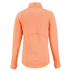 Cleveland Browns Cutter & Buck Women's Peshastin Eco Fleece Recycled Tri-Blend Raglan Half-Zip Jacket Heather Orange