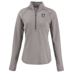 Indianapolis Colts Cutter & Buck Women's Americana Peshastin Eco Fleece Recycled Tri-Blend Raglan Half-Zip Jacket Heather Gray