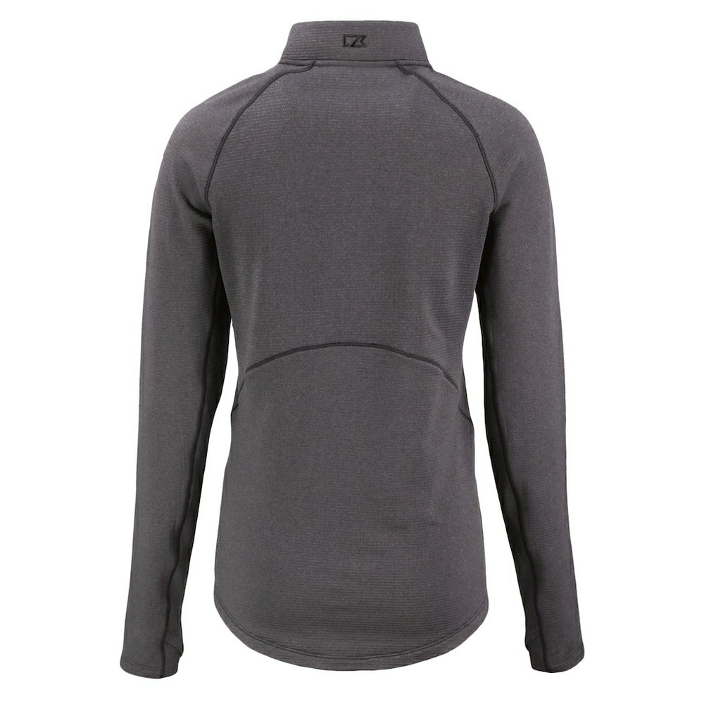 Jacksonville Jaguars Cutter & Buck Women's Peshastin Eco Fleece Recycled Tri-Blend Raglan Half-Zip Jacket Heather Black