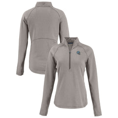 Detroit Lions Cutter & Buck Women's Peshastin Eco Fleece Recycled Tri-Blend Raglan Half-Zip Jacket Heather Gray