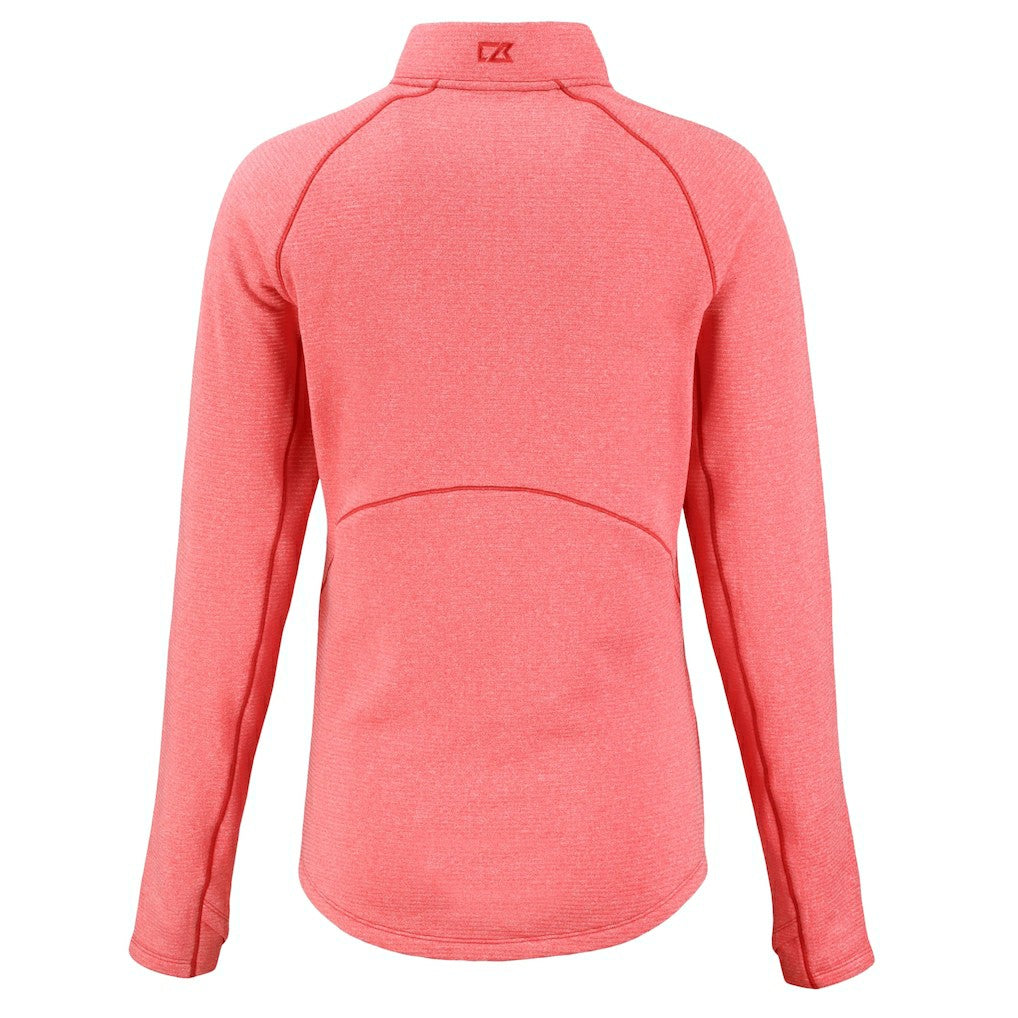 Kansas City Chiefs Cutter & Buck Women's Peshastin Eco Fleece Recycled Tri-Blend Raglan Half-Zip Jacket Heather Red