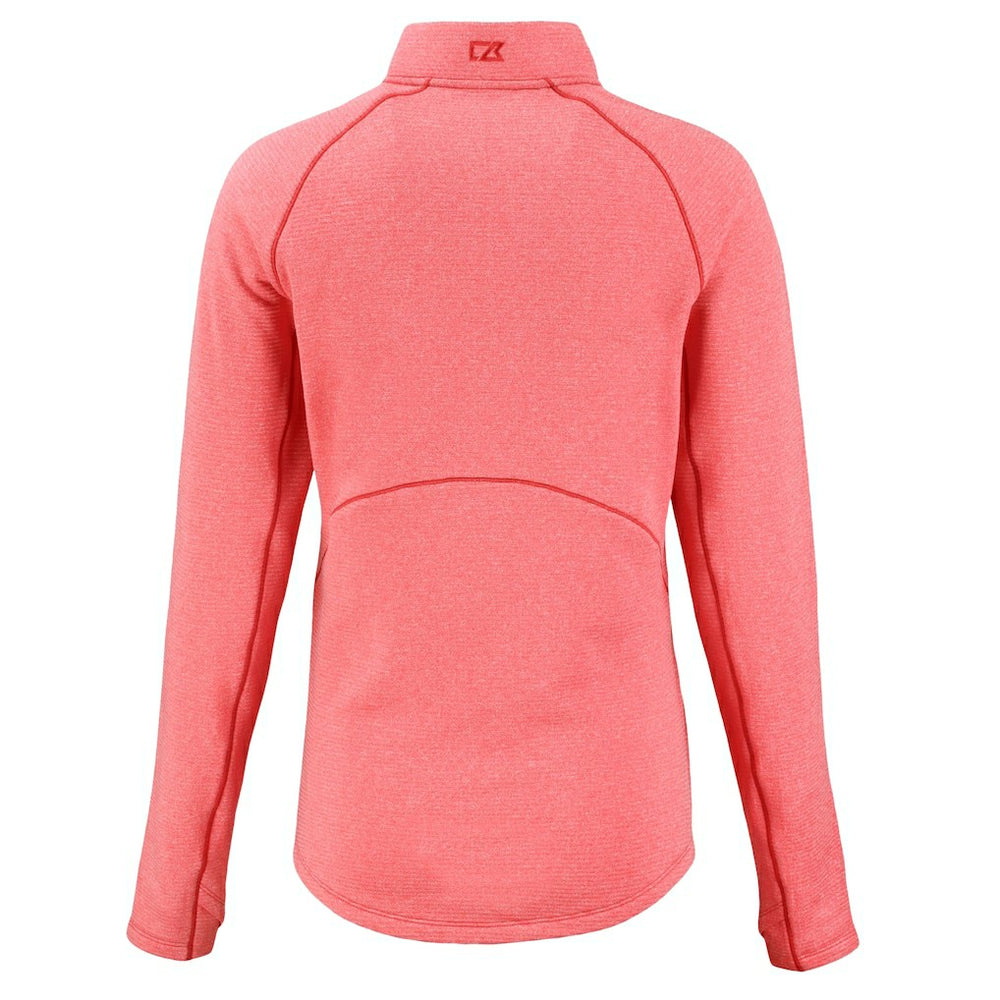 Kansas City Chiefs Cutter & Buck Women's Peshastin Eco Fleece Recycled Tri-Blend Raglan Half-Zip Jacket Heather Red