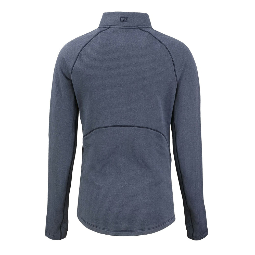 Detroit Lions Cutter & Buck Women's Americana Peshastin Eco Fleece Recycled Tri-Blend Raglan Half-Zip Jacket Heather Navy
