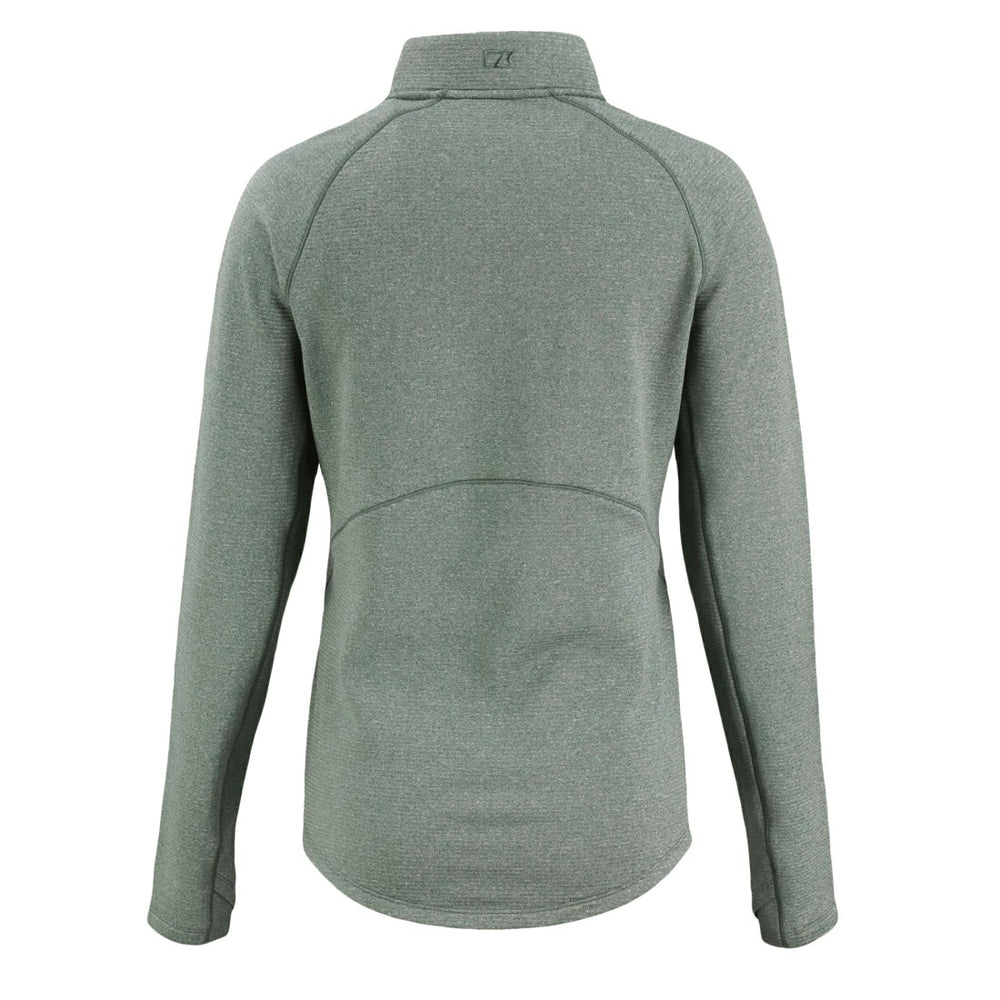 Green Bay Packers Cutter & Buck Women's Peshastin Eco Fleece Recycled Tri-Blend Raglan Half-Zip Jacket Heather Green