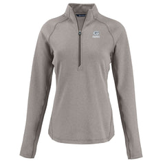 Green Bay Packers Cutter & Buck Women's Peshastin Eco Fleece Recycled Tri-Blend Raglan Half-Zip Jacket Heather Gray