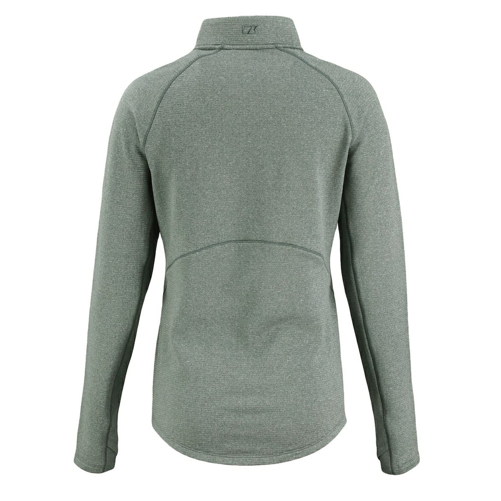 Green Bay Packers Cutter & Buck Women's Peshastin Eco Fleece Recycled Tri-Blend Raglan Half-Zip Jacket Heather Green