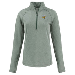 Green Bay Packers Cutter & Buck Women's Peshastin Eco Fleece Recycled Tri-Blend Raglan Half-Zip Jacket Heather Green
