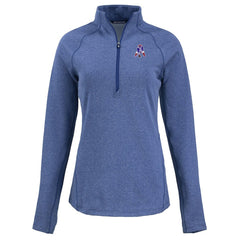 New England Patriots Cutter & Buck Women's Peshastin Eco Fleece Recycled Tri-Blend Raglan Half-Zip Jacket Heather Royal