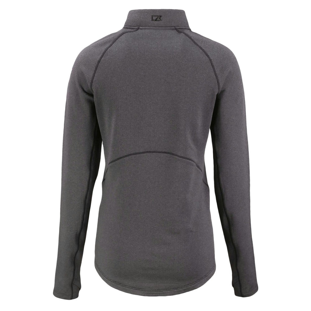 Tampa Bay Buccaneers Cutter & Buck Women's Peshastin Eco Fleece Recycled Tri-Blend Raglan Half-Zip Jacket Heather Black